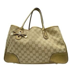 Gucci Beige and Gold Tote Bag